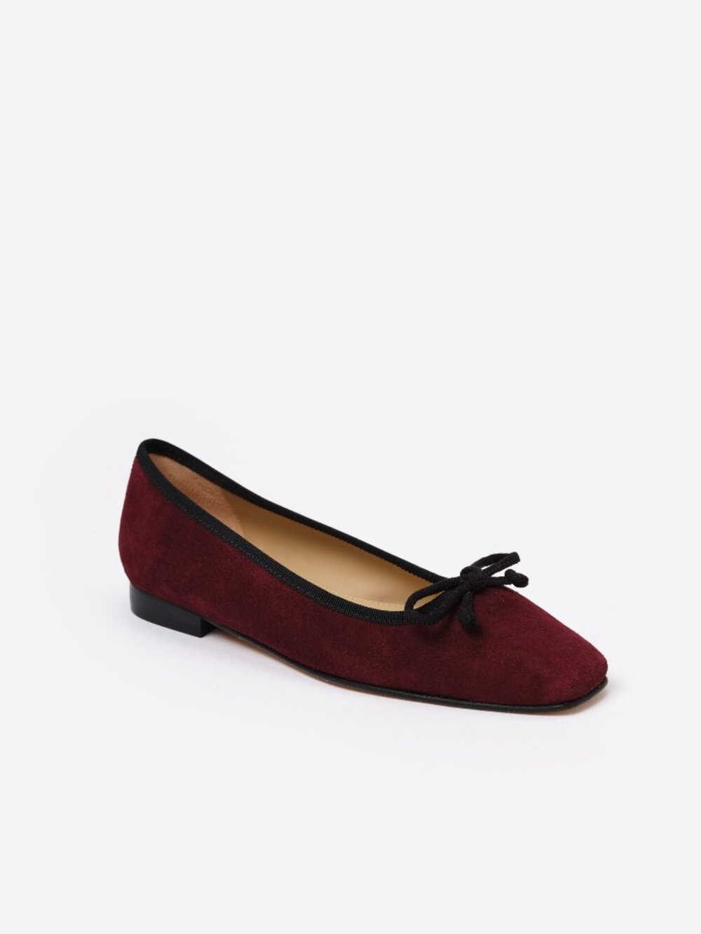 J McLaughlin Viola Suede Ballet Flats - Burgundy NEW